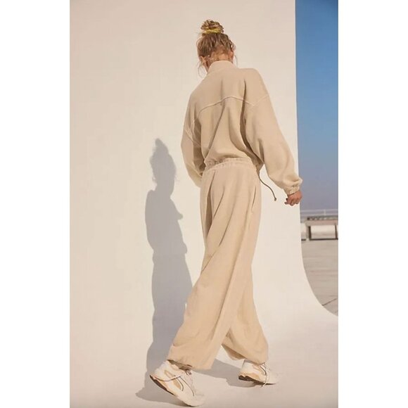 Free People Brightside One Piece In Magnolia Size Small Sweatshirt Jumpsuit - Picture 4 of 6